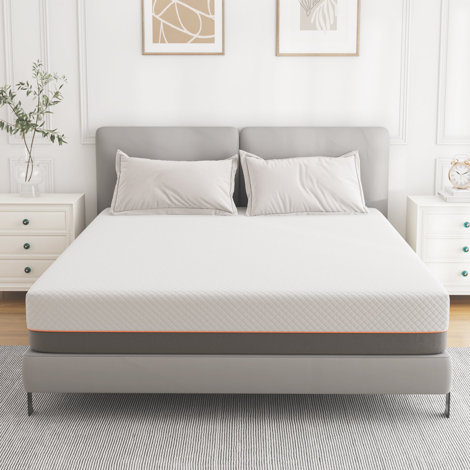 Doubleslee Twin Size 12" Gel Memory Foam Mattress, Innerspring Hybrid Mattress in a Box - Double-Sided Use