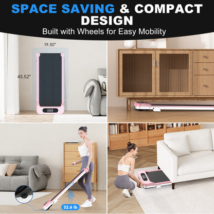 Incline Walking Pad, 3 in 1 Under Desk Treadmill with Ultra Quiet < 40dB, 2.5HP Portable Treadmill for Home Office, Wide Running Belt with 330LB Capacity