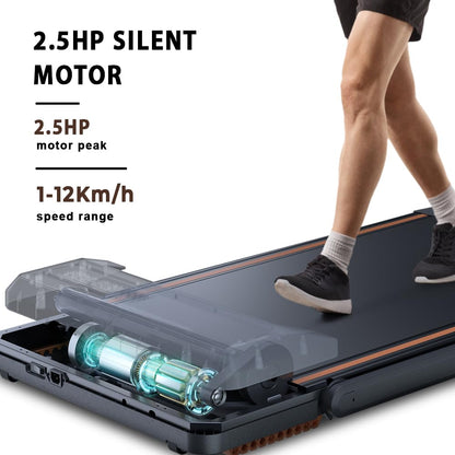 Dskeuzeew Walking Pad Treadmill YQ-T4015, APP & Remote Control 2 in 1 Folding Treadmill with LED Display, Shock Absorption, 1-12km/h Adjustable Speed