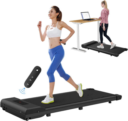 Walking Pad Under Desk Treadmill, Portable Treadmills Motorized Running Machine for Home, 6.25MPH, No Assembly Required, Remote Control, 240 Lb Capacity