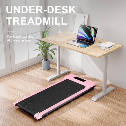 Walking Pad Under Desk Treadmill, Portable Treadmills Motorized Running Machine for Home, 6.25MPH, No Assembly Required, Remote Control, 240 Lb Capacity