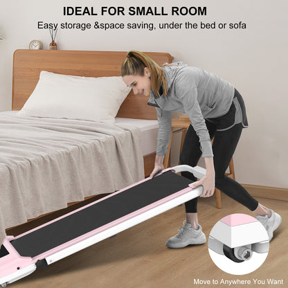2 in 1 Folding Treadmill, Under Desk Treadmill with Phone/Tablet Holder, Powerful and Quiet Walking Jogging Running Treadmill with Remote Control for Home Office
