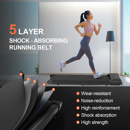 Walking Pad Under Desk Treadmill, Portable Treadmills Motorized Running Machine for Home, 6.25MPH, No Assembly Required, Remote Control, 240 Lb Capacity