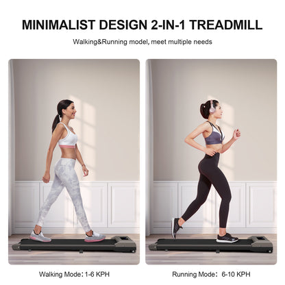 Walking Pad Under Desk Treadmill, Portable Treadmills Motorized Running Machine for Home, 6.25MPH, No Assembly Required, Remote Control, 240 Lb Capacity