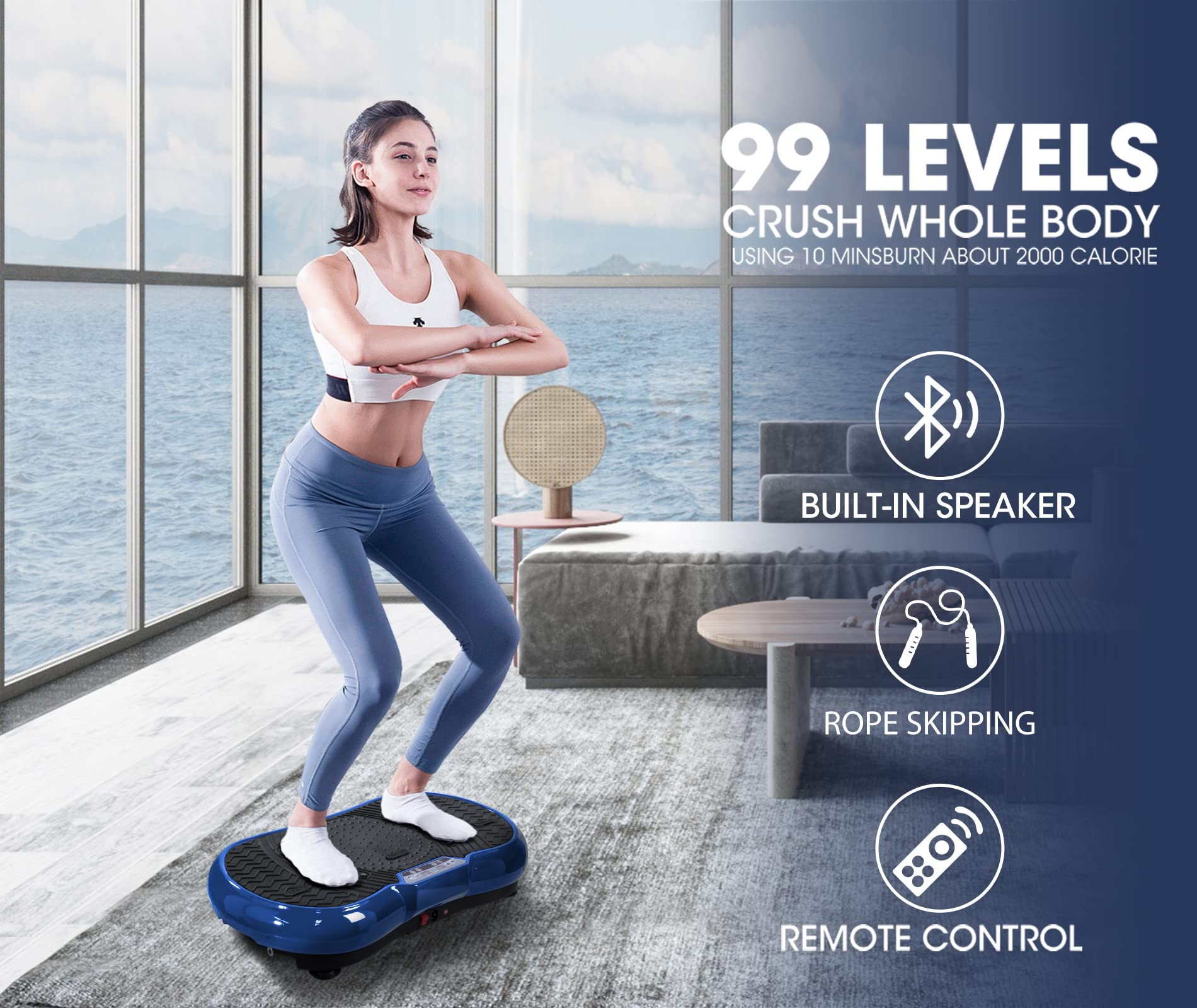 Vibration Plate, Whole Body Vibration Platform Exercise Machine with  Bluetooth Speaker, Home Fitness Equipment for Weight Loss & Toning(Jumbo  Size)